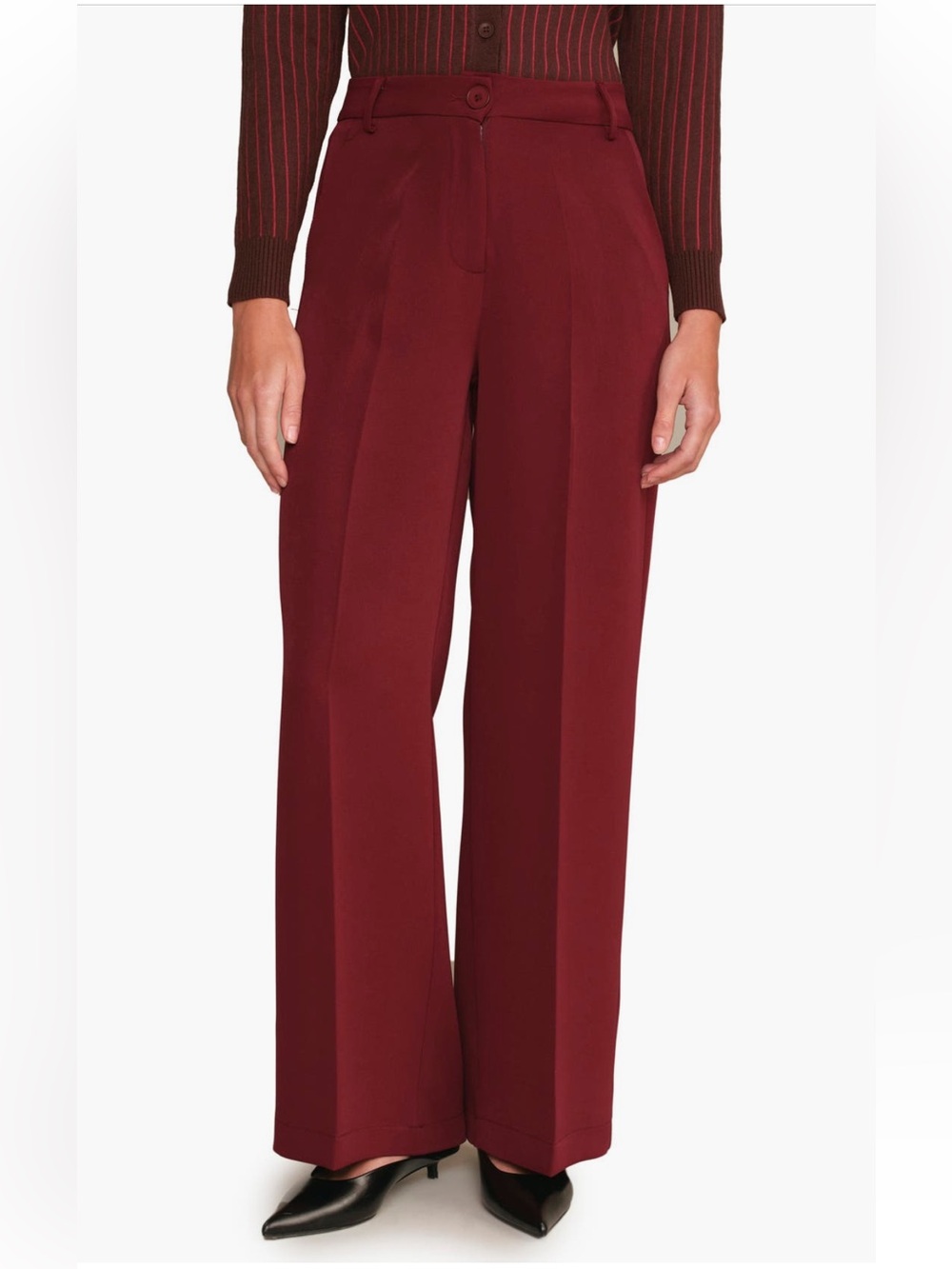 Deluc Alex Straight Leg Burgundy Trouser Size S WORN ONCE!